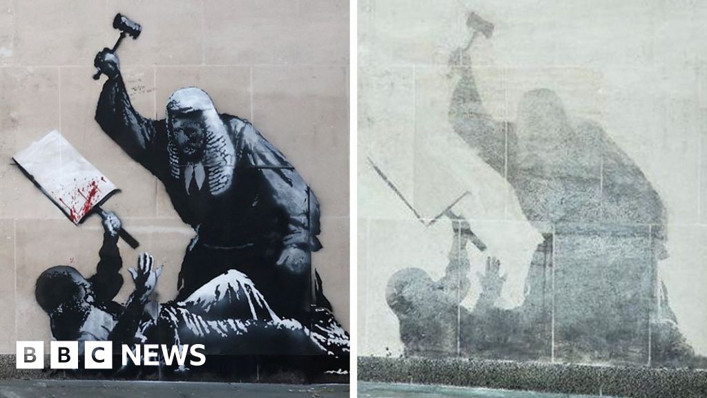 Banksy 'judge' mural scrubbed from Royal Courts of Justice wall