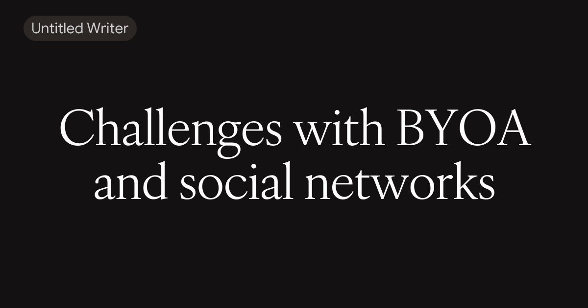 Challenges with BYOA and social networks