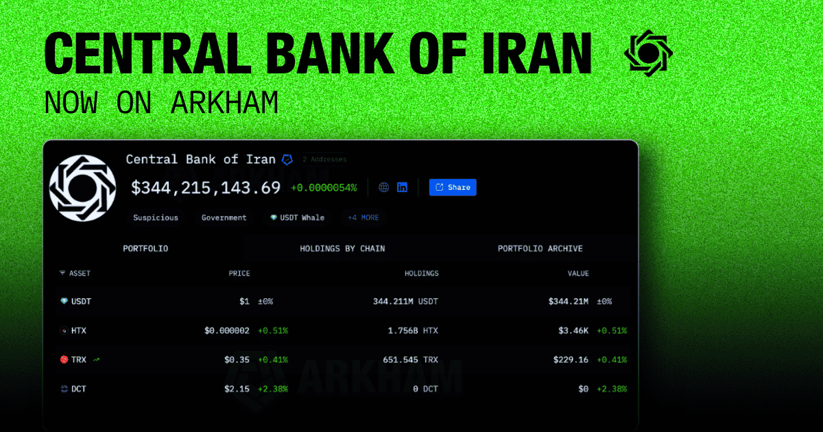 Central Bank of Iran Identified on Arkham: Track The State’s Crypto Holdings