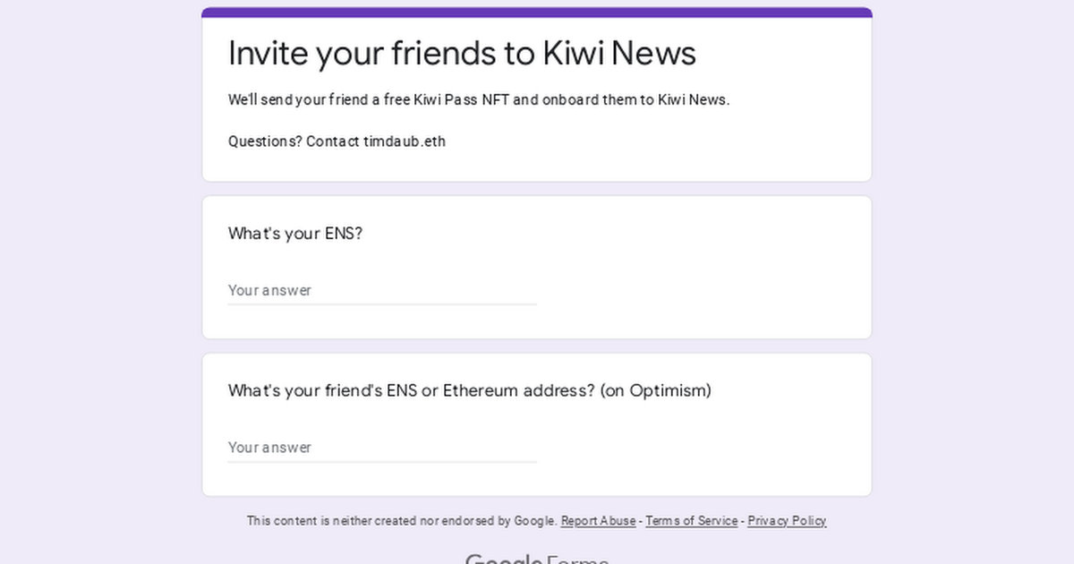Invite your friends to Kiwi News