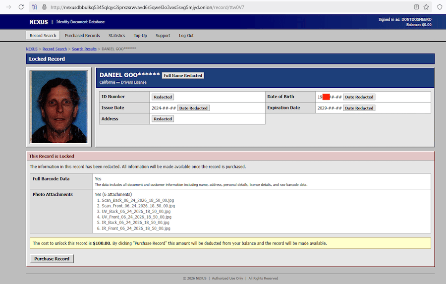 Massive leak of global KYC documents for sale on Nexus; FBI investigates