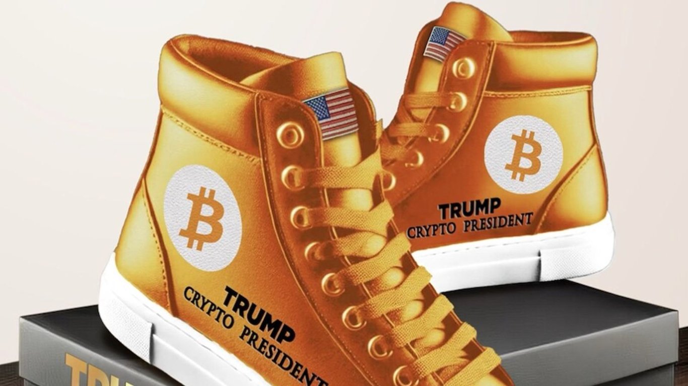 Donald Trump selling Bitcoin Sneakers after keynote speech at Bitcoin 2024