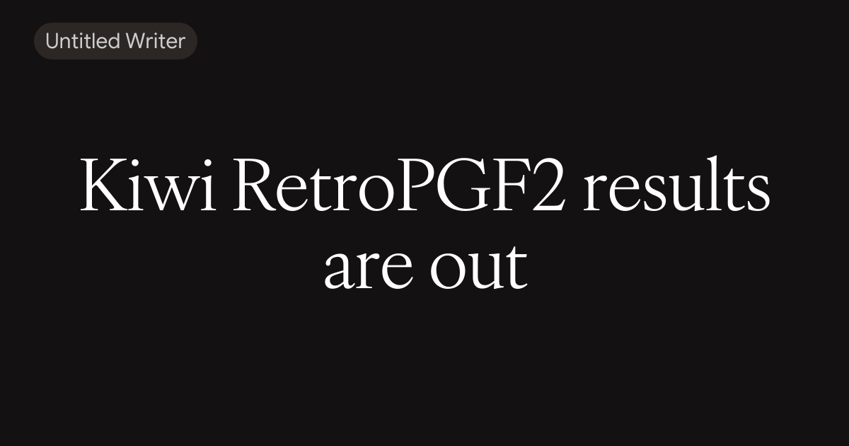 Kiwi RetroPGF2 results are in