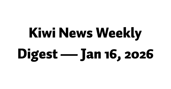 Kiwi News Weekly Digest — Jan 16, 2026