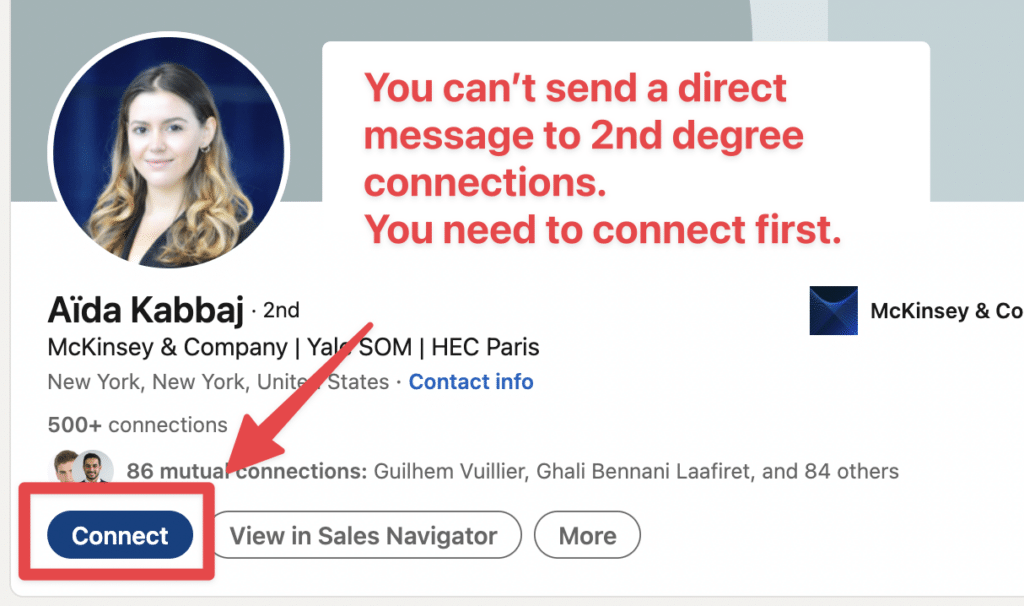 demande de connexion linkedin au deuxième degré