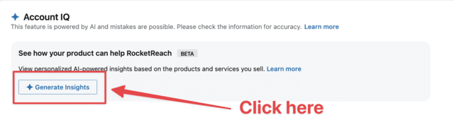 generate insights account IQ sales navigator