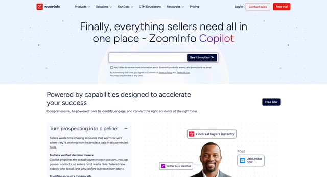 zoominfo copilot homepage 2026