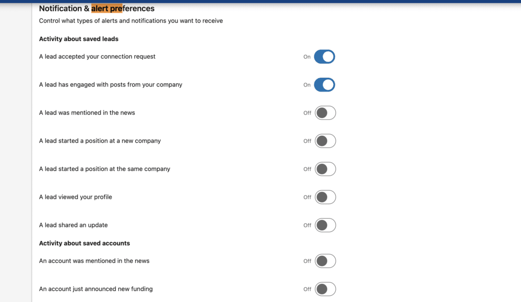 choose the types of alerts you want to receive