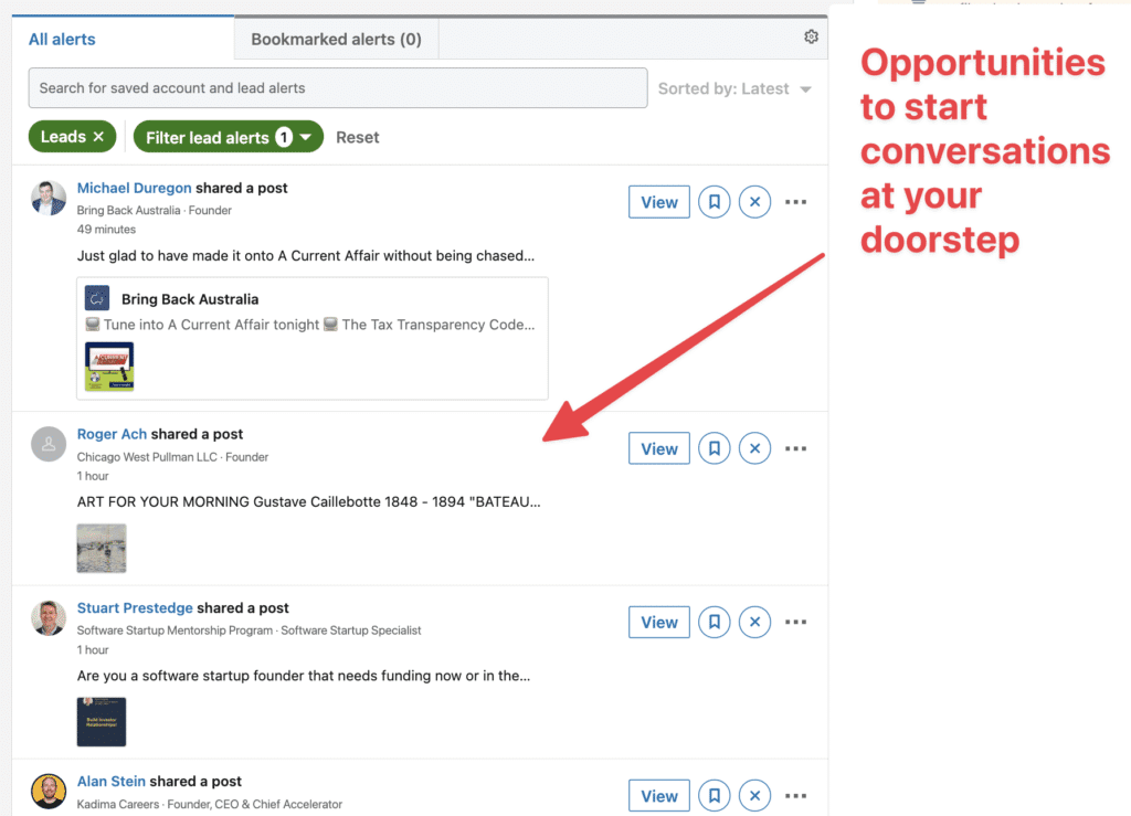 sales navigator alerts opportunities