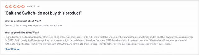 wiza customer complaint