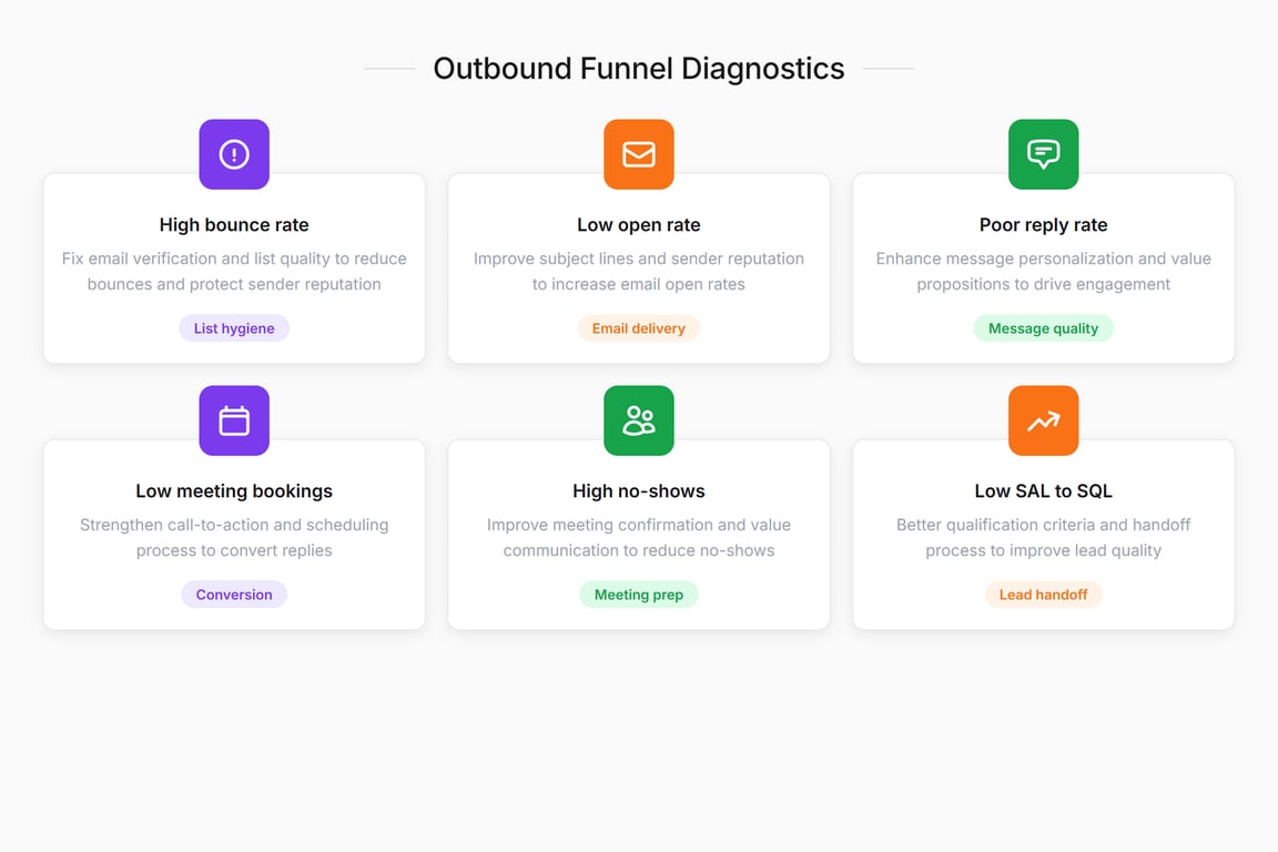 Outbound funnel metrics