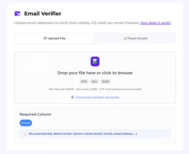 Evaboot email verifier showing bulk verification results with a valid and invalid address breakdown