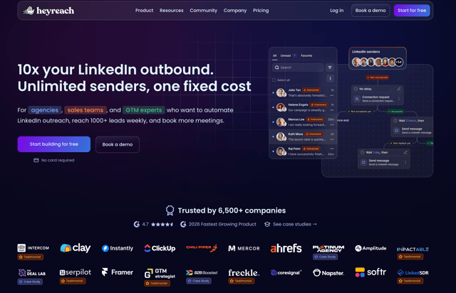 HeyReach Homepage