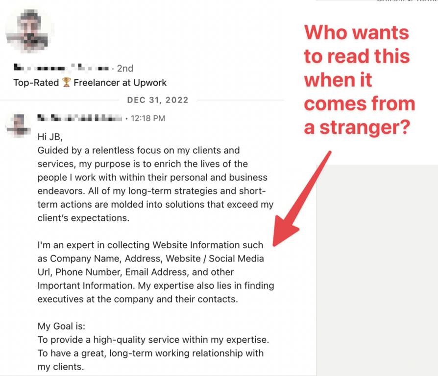 linkedin prospecting messages