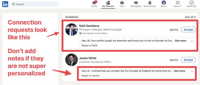 connection request linkedin
