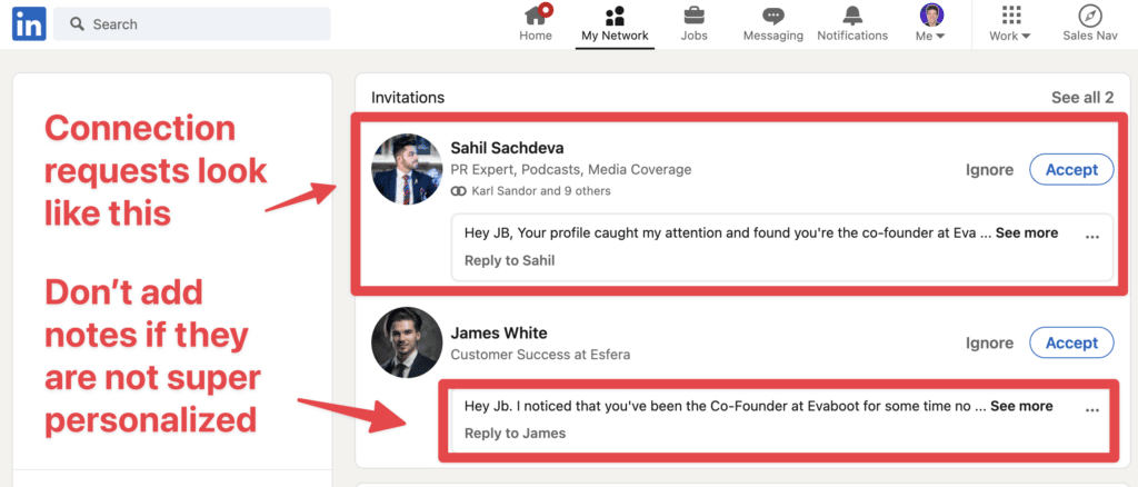 connection request linkedin