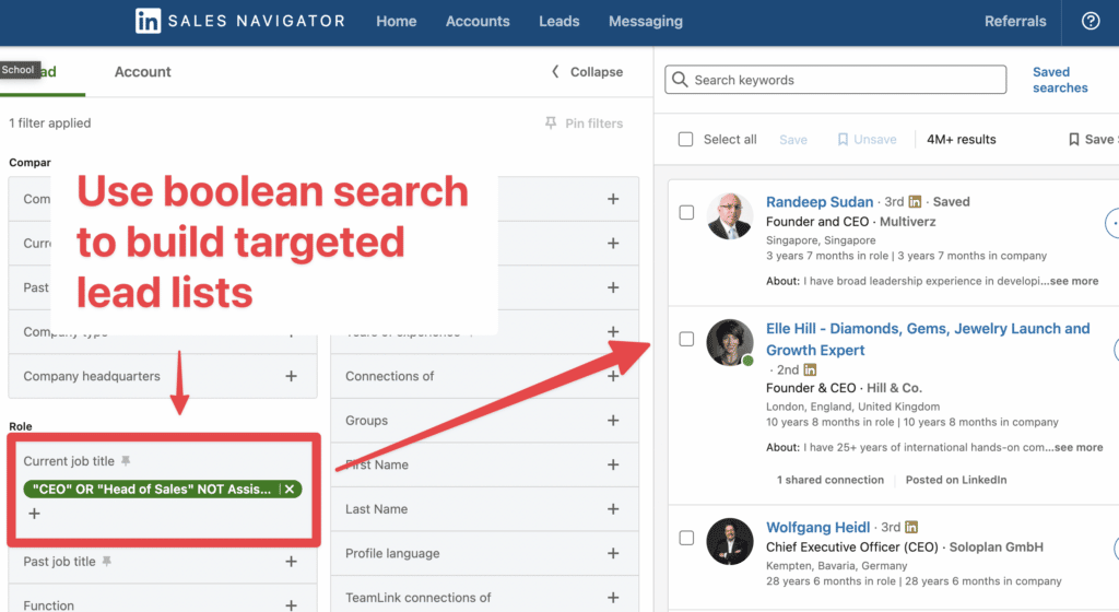 linkedin boolean search
