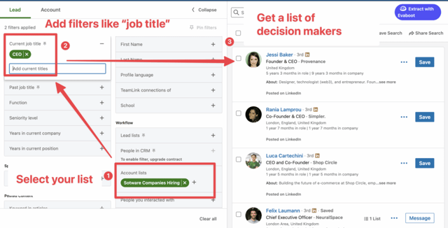 Entscheidungsträger nach CSV-Upload in Sales Navigator finden