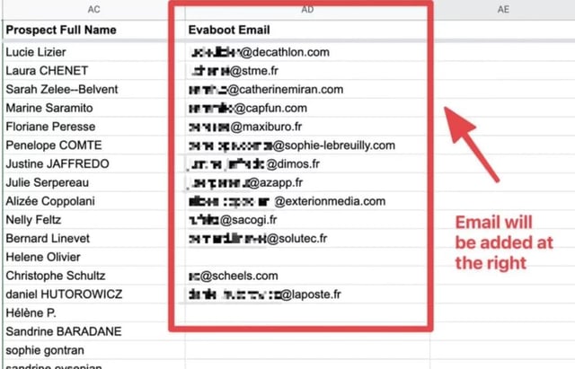Le mail saranno aggiunte a destra