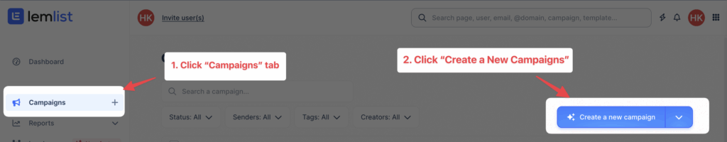 how to create a new campaign on lemlist