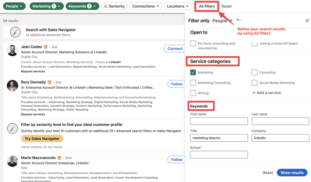 Comment utiliser les filtres de recherche LinkedIn pour de meilleurs résultats