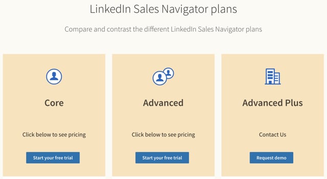Tarifs et plans de LinkedIn Sales Navigator