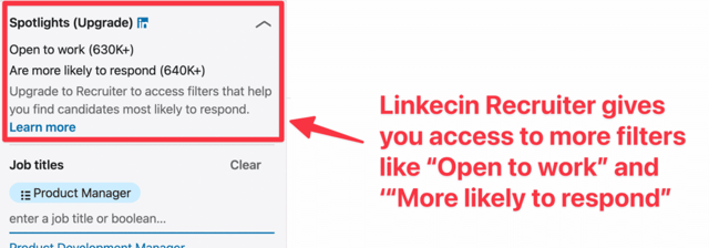 filtres de recherches linkedin recruiter
