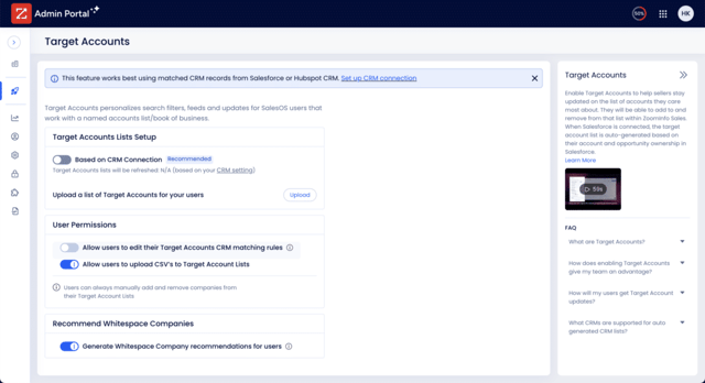 zoominfo target accounts setup