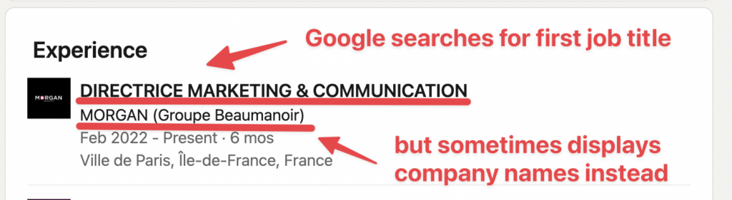 Come funziona la ricerca Google per i profili Linkedin