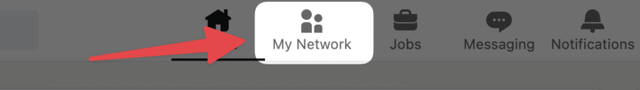 auf mein netzwerk klicken, um linkedin-verbindungsanfragen zu sehen
