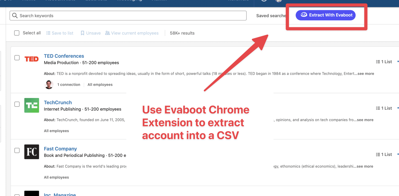 Extract from Linkedin Sales Navigator