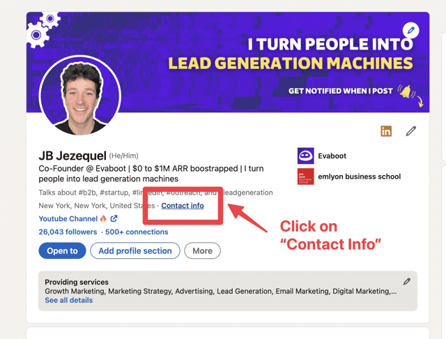 Capture d'écran de personnalisation d'URL sur LinkedIn 1