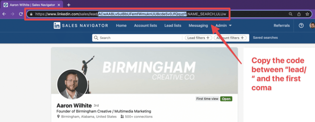 convertir una URL de Sales Navigator en una URL de LinkedIn