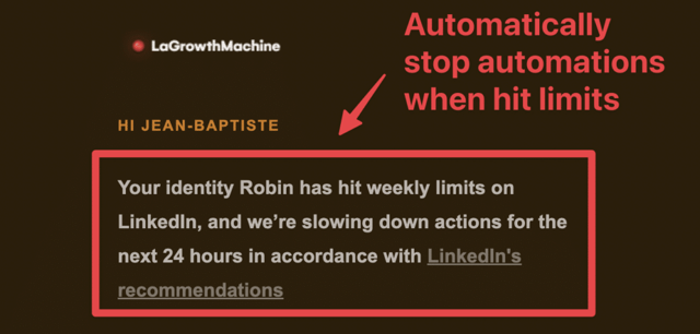 arrêt automatique de l'automatisation linkedin