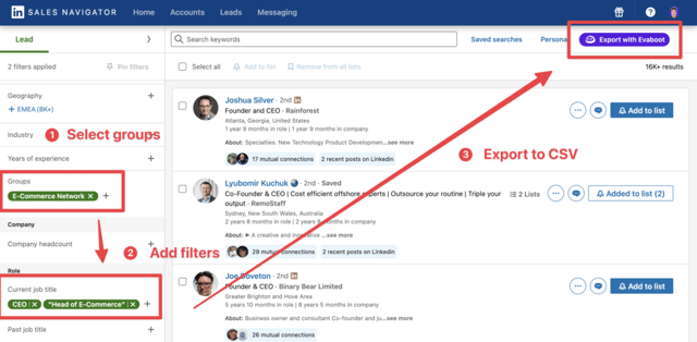 e-commerce kunden in linkedin gruppen finden