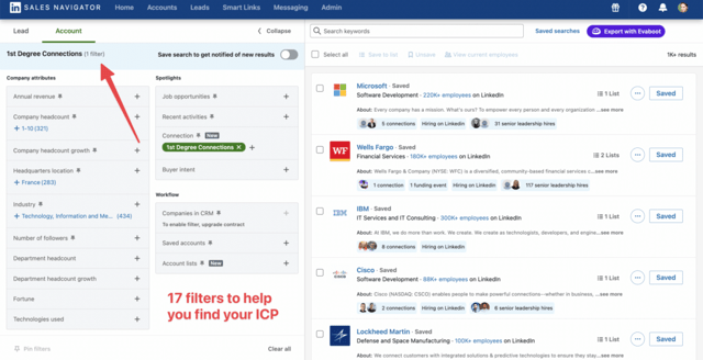 build prospect list with linkedin sales navigator