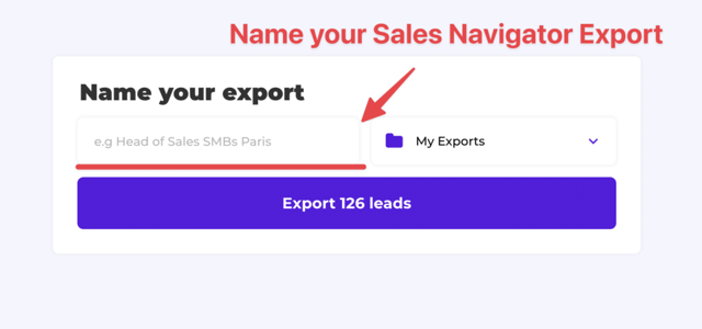 name linkedin sales navigator email export