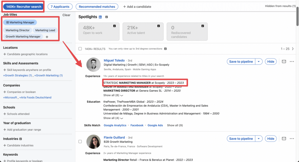 linkedin recruiter boolean search