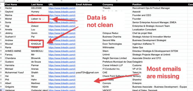 linkedin contacts export excel