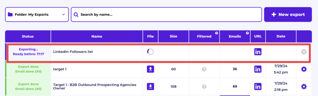 exporting lead lists with evaboot 