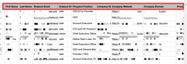 exported lists of linkedin followers with evaboot