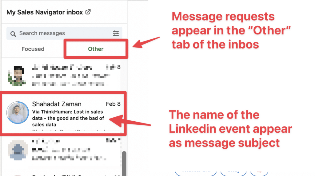 message request linkedin