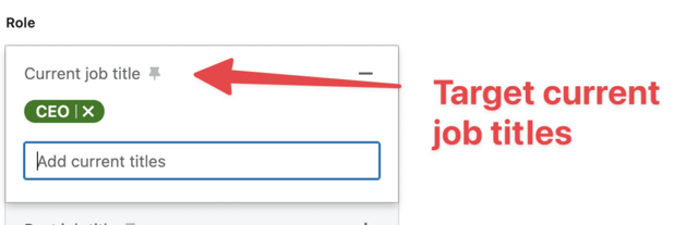 current job title filter sales navigator