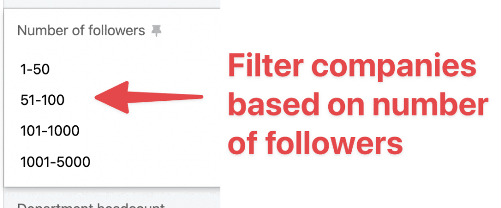 followers sales navigator filters