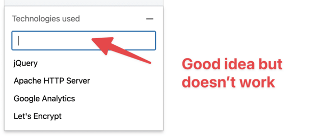 technology search filter