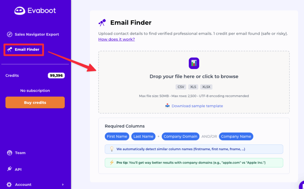 email finder in bulk Evaboot