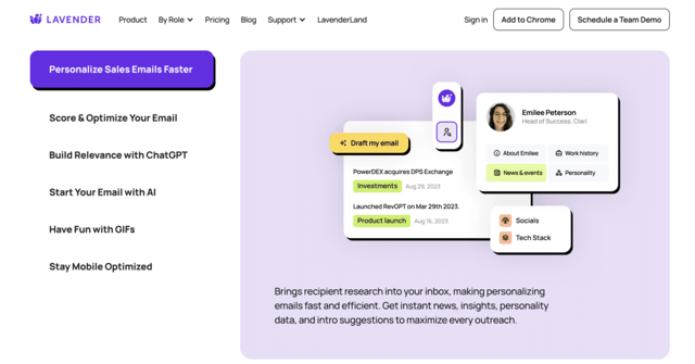 lavander ai sales prospecting tool more replies more sales pipeline
