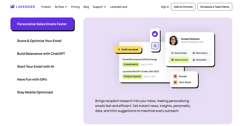 lavander ai sales prospecting tool more replies more sales pipeline
