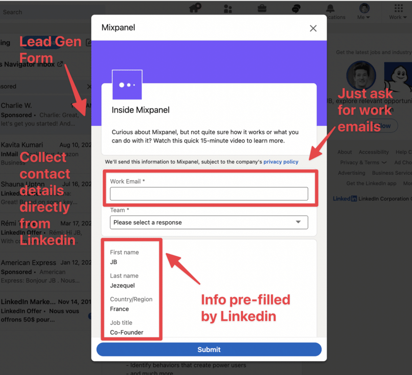 linkedin lead generation forms