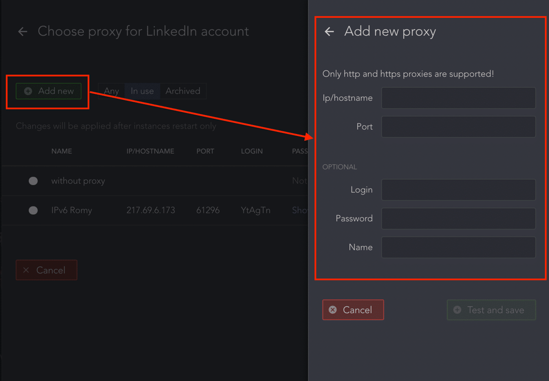 add the proxy into linkedin helper